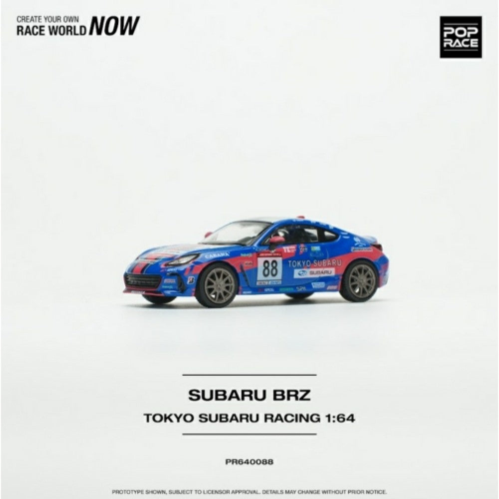 1:64 POP RACE PR640088 SUBARU BRZ TOKYO SUBARU RACING NO.88