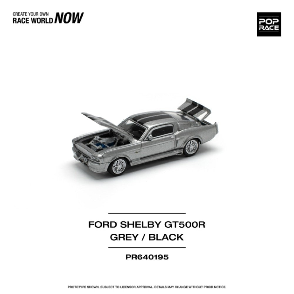 1/64 POP RACE PR640195 FORD SHELBY MUSTANG GT500 1967 GREY/BLACK