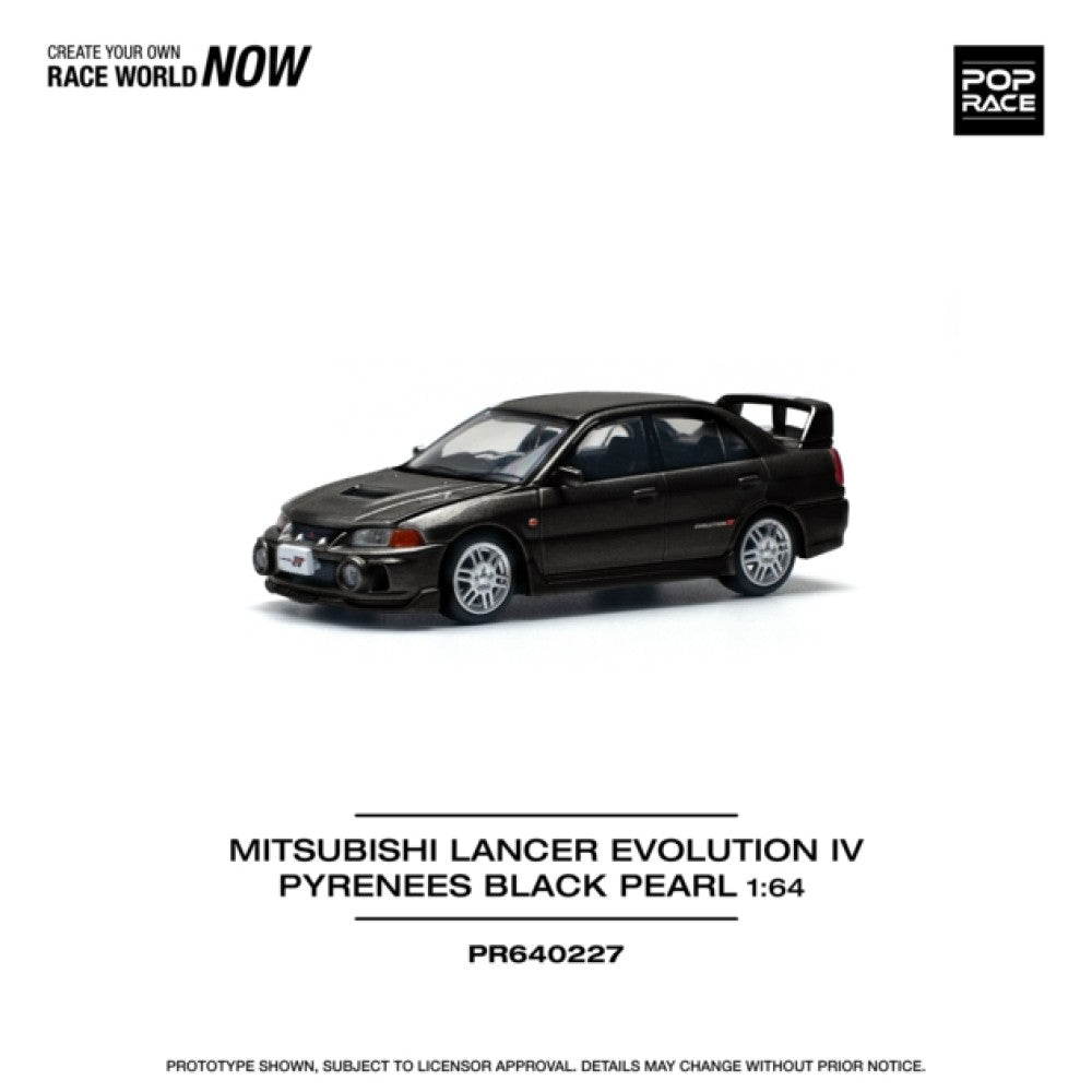 1:64 POP RACE PR640227 MITSUBISHI LANCER EVOLUTION IV PYRENEES BLACK PEARL