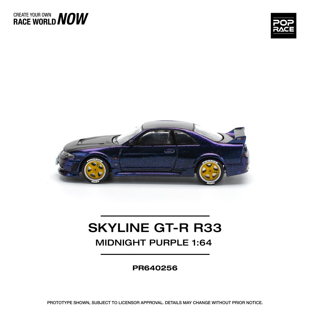 Nissan Skyline GT-R R33 NISMO Midnight Purple 1:64 Pop Race Model Car (PR640256)