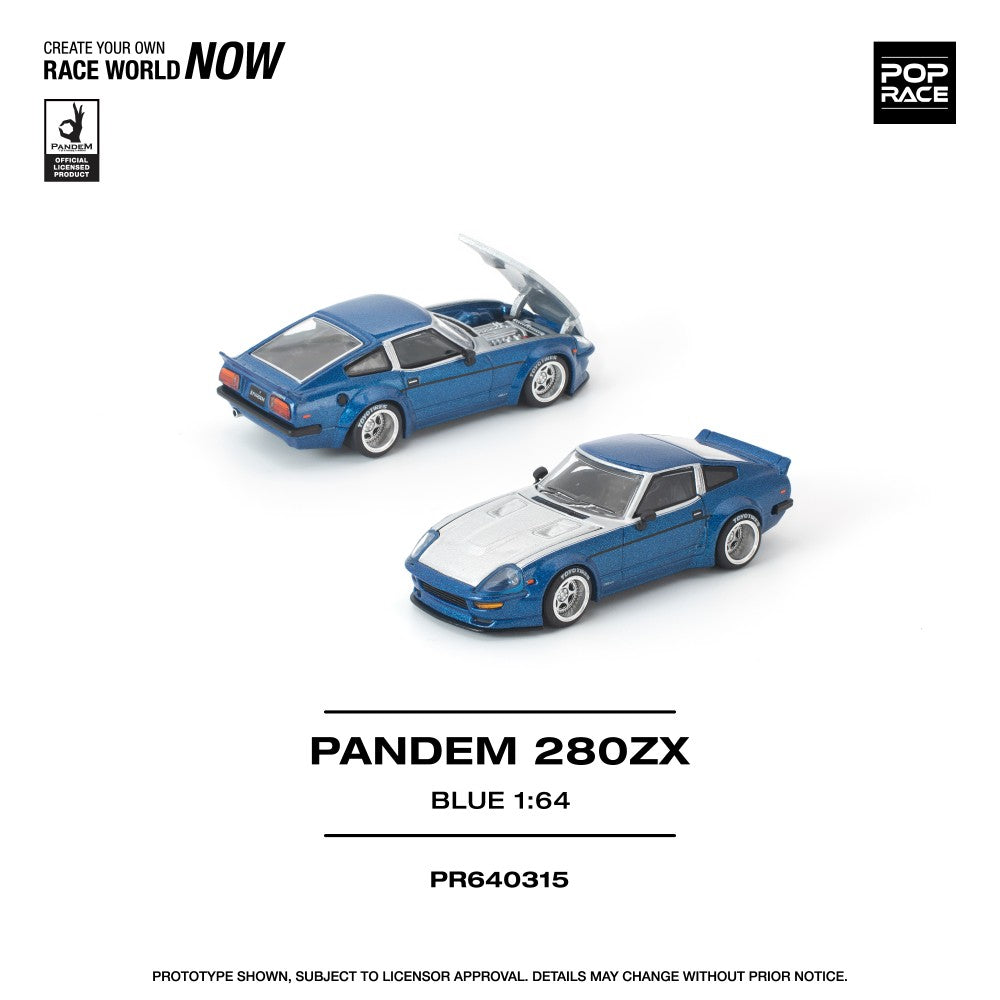 Pre-Order - 1:64 Pop Race Pandem Nissan 280ZX Blue PR640315 Stocks Due Oct / Nov 2026