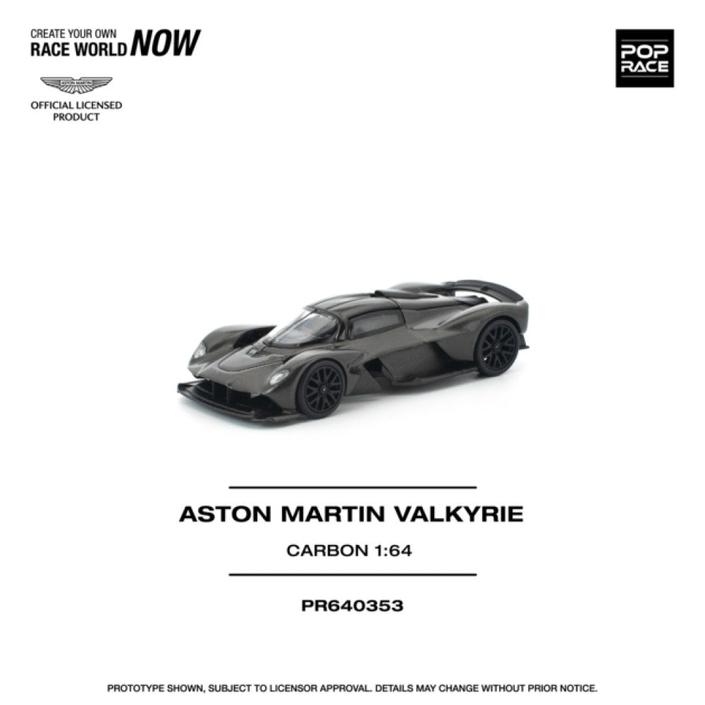 PRE ORDER STOCKS DUE JANUARY / FEBRUARY 2026 1:64 POP RACE PR640353 ASTON MARTIN VALKYRIE CARBON EDITION