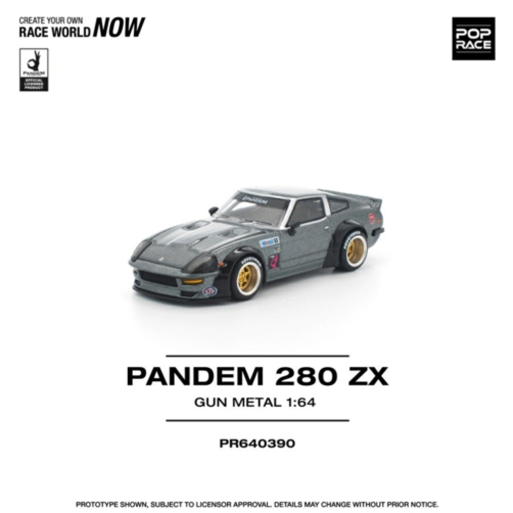 Pre-Order - 1:64 POP RACE Pandem 280ZX Gun Metal PR640390 Stocks Due Apr / May 2026