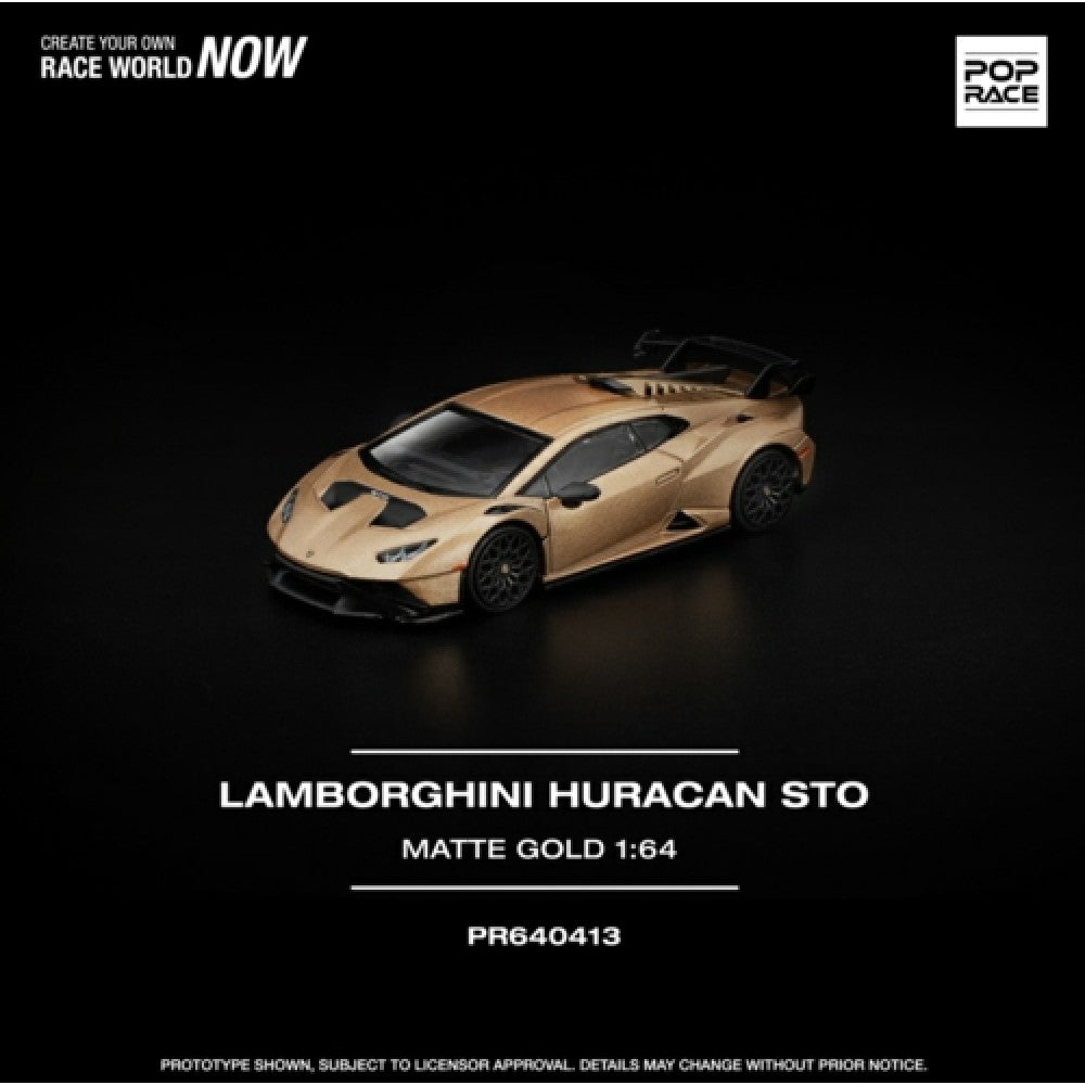 Pre-Order - 1:64 POP RACE Lamborghini Huracan STO Matte Gold PR640413 Stocks Due Apr / May 2026