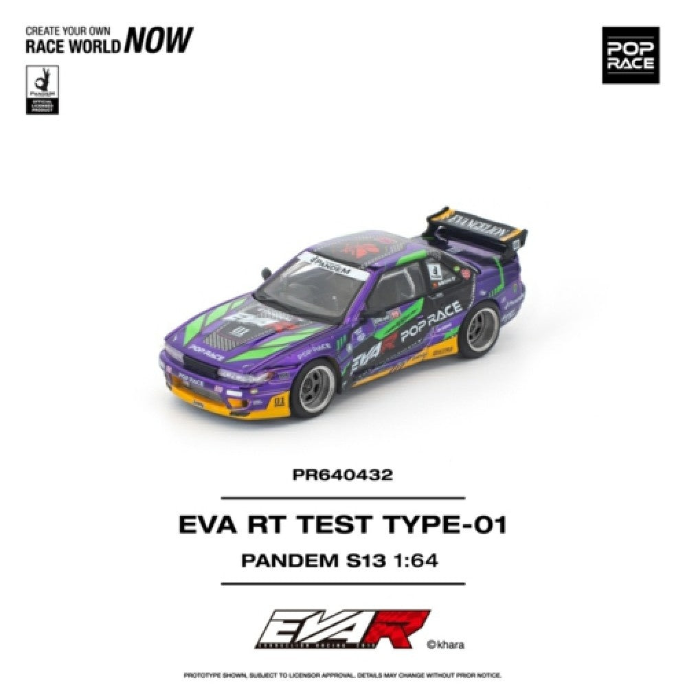 Pre-Order - 1:64 POP RACE Pandem S13 EVA RT Test Type-01 PR640432 Stocks Due Apr / May 2026