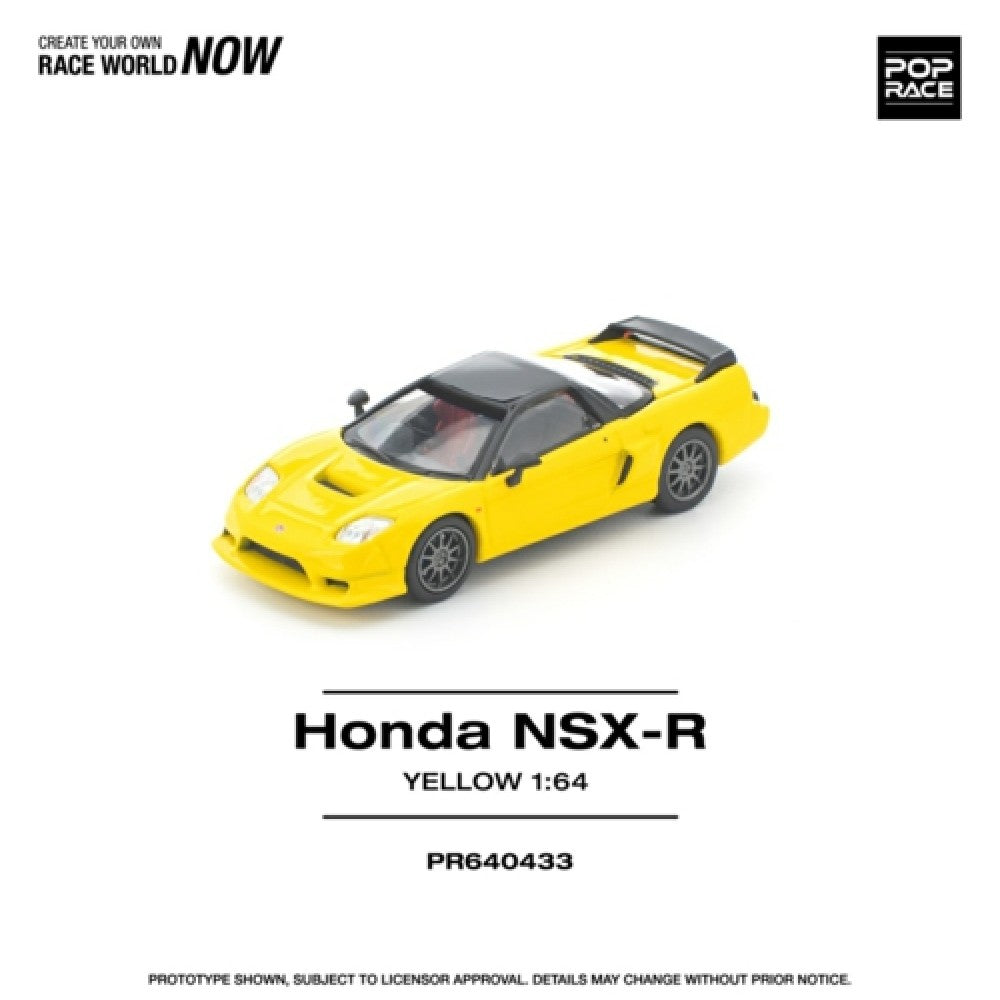Pre-Order - 1:64 POP RACE Honda NSX-R Yellow PR640433 Stocks Due Apr / May 2026