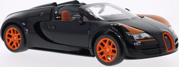 Available To Order – Bugatti Veyron 16.4 Grand Sport Vitesse Black/Orange 1:18 Rastar Model (RAS 43900K)