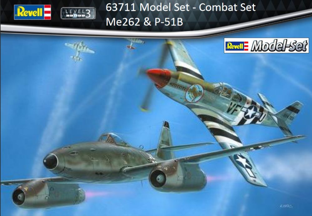 Available To Order – Combat Set Me262 + P-51B Mustang 'Model Set' 1:72 Revell Model (REV 63711)