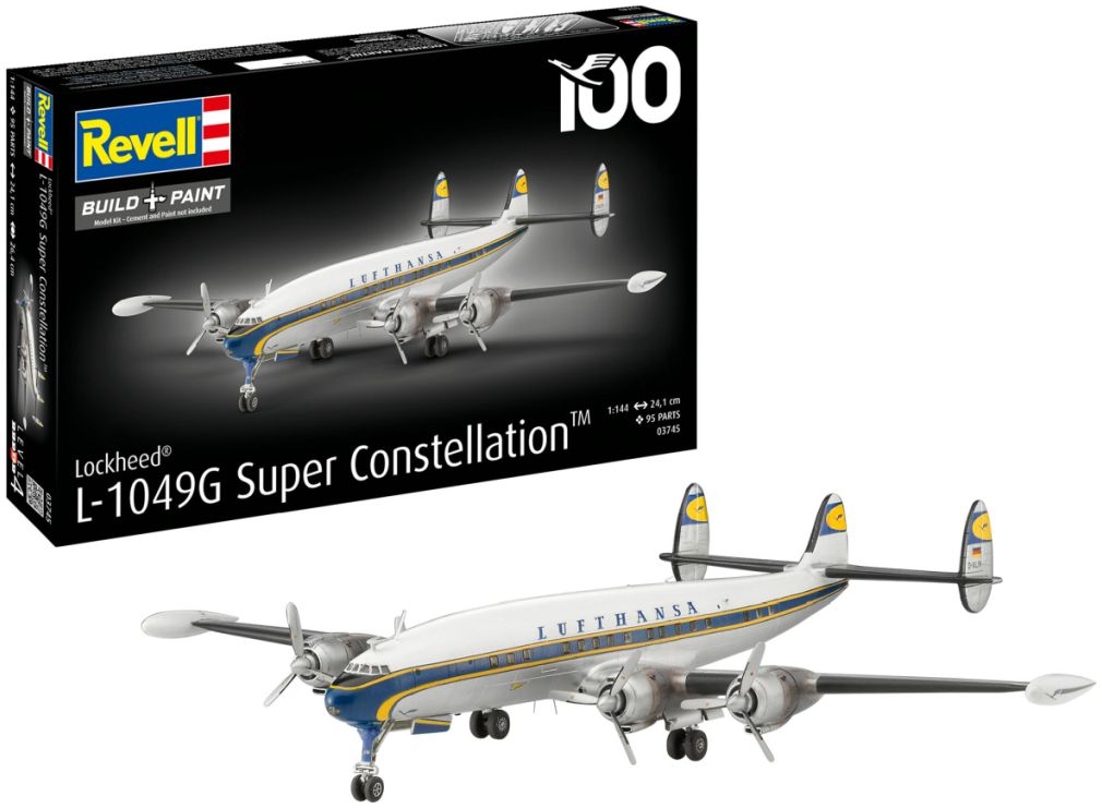 Available to Order – Lockheed L.1049G Super Constellation 'Lufthansa' 100 Years 1:144 Revell Model (REV 63745)
