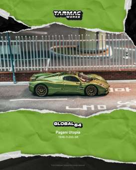 Pre-Order – Pagani Utopia Green TCT64GTL055GR Stocks Due Jul / Aug 2026 1:64 Tarmac Works Diecast Model