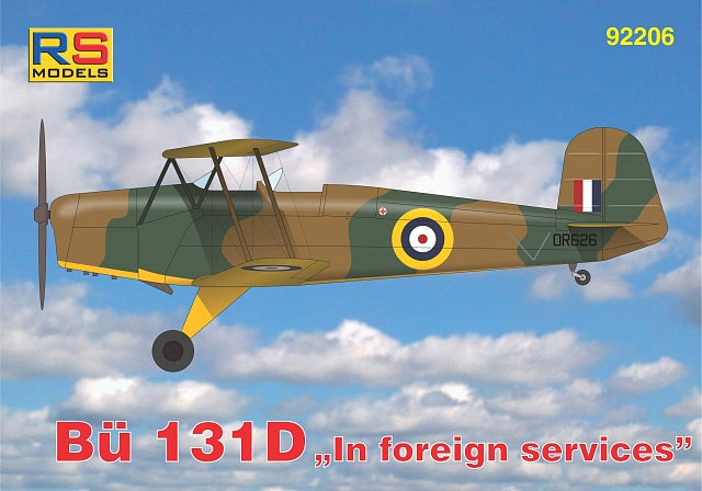 Available To Order – Bucker Bu-131 D 5. Decal v. for RAF Japan Poland Yugoslavia 1:72 RS Models (RSM 92206)