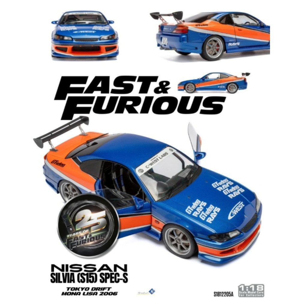 Available To Order – SOL1812205A - 1:18 Nissan Silvia (s15) SPEC-S Tokyo Drift Mona Lisa 2006 Solido Model (SOL1812205A)