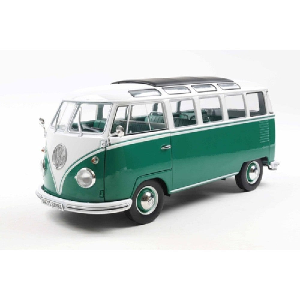 Available to Order – VW T1 Samba Green/white 1962 1:18 Solido Model (SOL1813403)