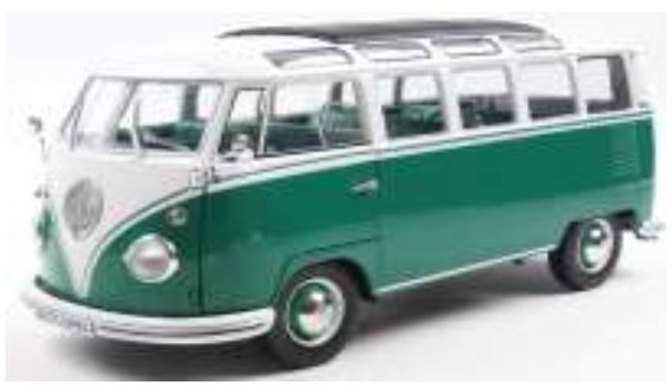 Available to Order – VW T1 Samba Green/White 1962 1:18 (SOL 1813403)