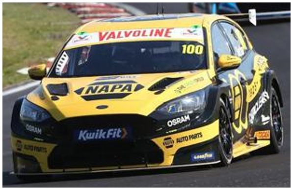 Available To Order – NAPA Racing UK #100 Ford Focus BTCC Brands Hatch Indy 2025 - 100 Years of NAPA 1:43 Spark Model (SPA UK041)