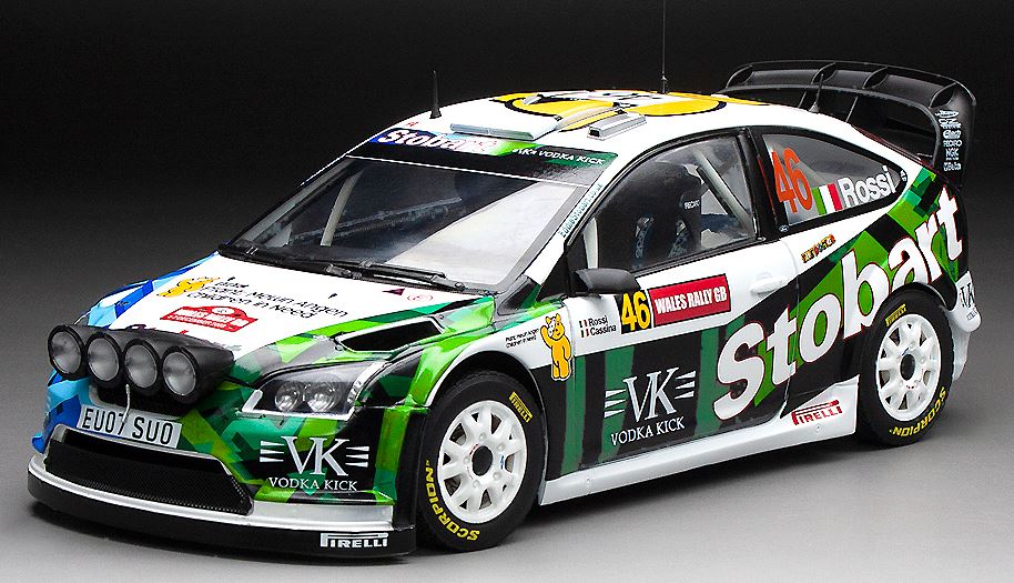 Available To Order – Ford Focus RS WRC07 #46 V.Rossi/C.Cassina 2008 Wales Rally GB (Limited 1999pcs) 1:18 (SUN H3939)