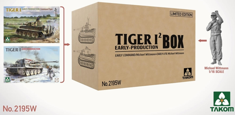 German Army Tiger I Early Big Box Limited Edition (2 Tanks 2 Figures) 1:35 Takom Model