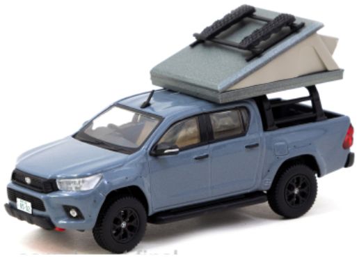 Toyota Hilux Grey w/Roof Tent 1:64 Tarmac Works Model