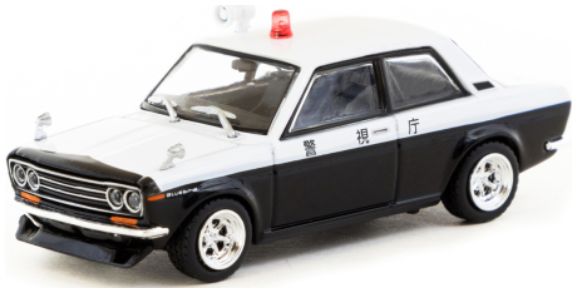 Available To Order – Datsun 510 Japanese Polizei 1:64 Tarmac Works Model (TAR 64R052PC)