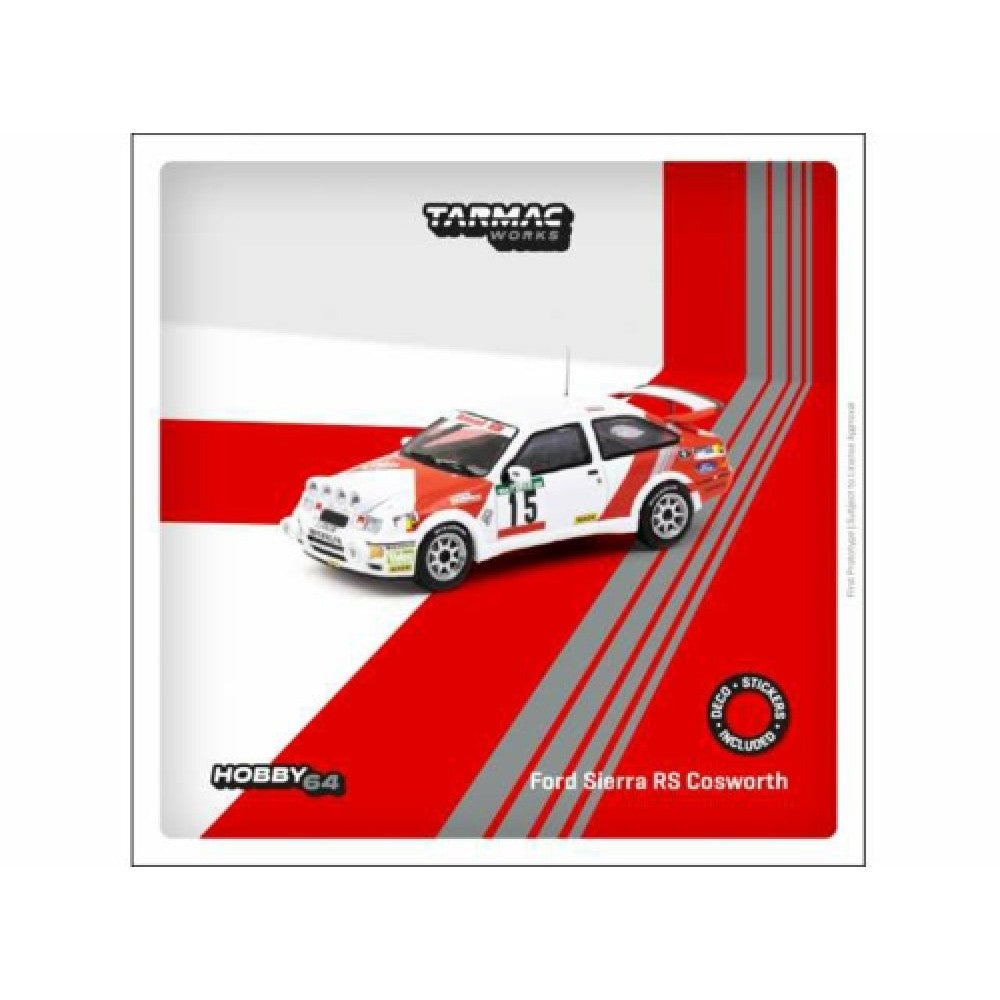 THIS ITEM IS AVAILABLE TO ORDER FROM OUR SUPPLIER - 1:64 TARMAC TCT6405888POR15 FORD SIERRA RS COSWORTH NO.15RALLYE DE PORTUGAL VINHO DO PORTO 1988 CARLOS SAINZ /LUIS MOYA, WHITE/RED