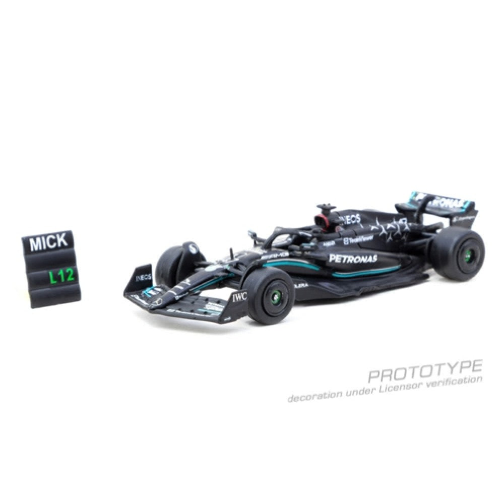Available to Order – mercedes-AMG F1 W14 E Performance Spanish Grand Prix Tyre Testing 2023 Mick Schumacher 1:64 Tarmac Works Model (TCT64GF064MS1)