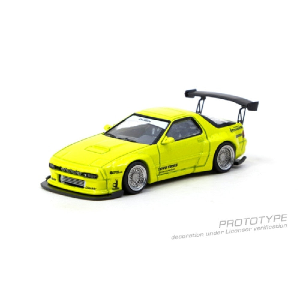 Pandem Mazda RX-7 FC3S Yellow 1:64 Tarmac Works Model