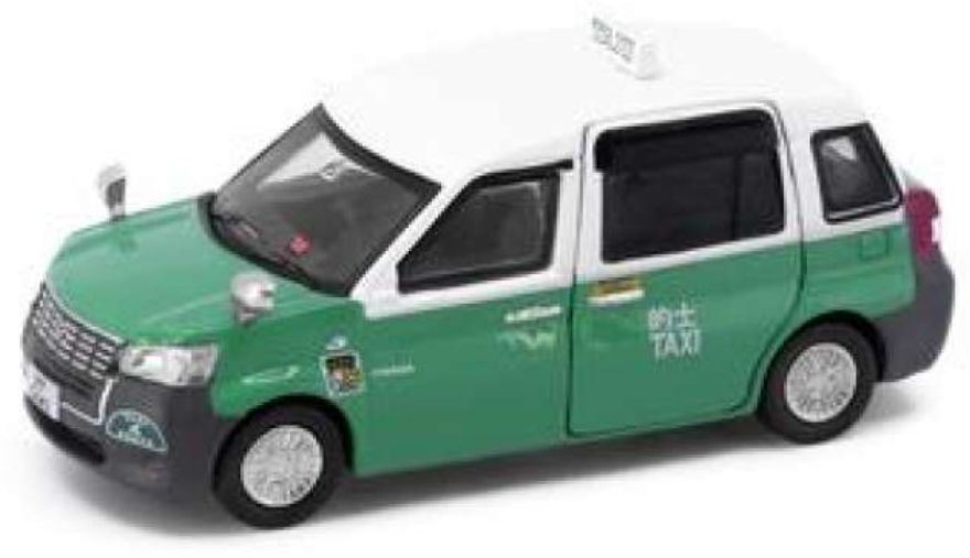 Toyota Comfort Hybrid Taxi New Territories Green 1:64 – diecast model