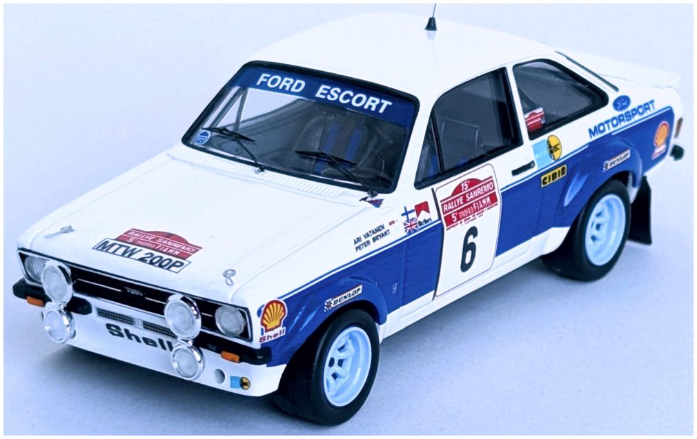 Available To Order – Ford Escort Mk2 Sanremo Rally 1977 #6 Ari Vatanen/Peter Bryant 1:43 (TRO RRIT020)