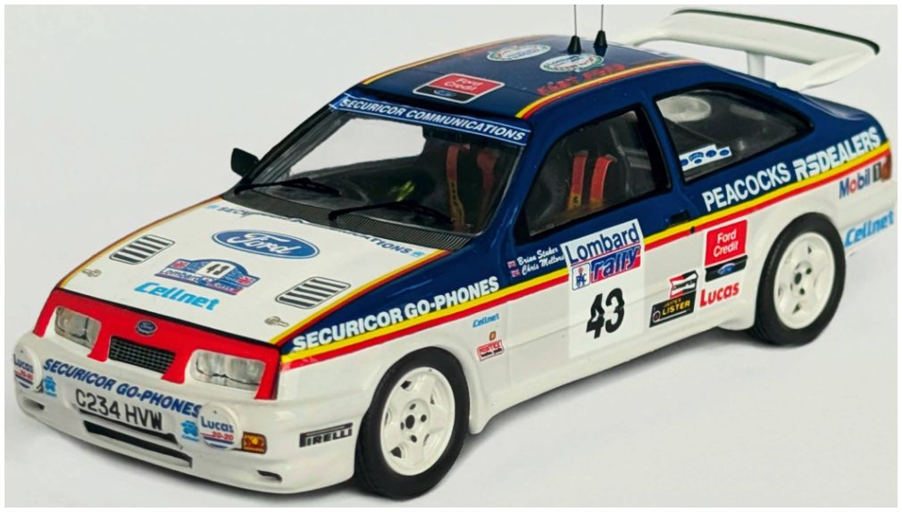 Available To Order – Ford Sierra RS Cosworth #43 RAC Rally 1986 Chris Mellors/Brian Staker 1:43 (TRO RRUK103)