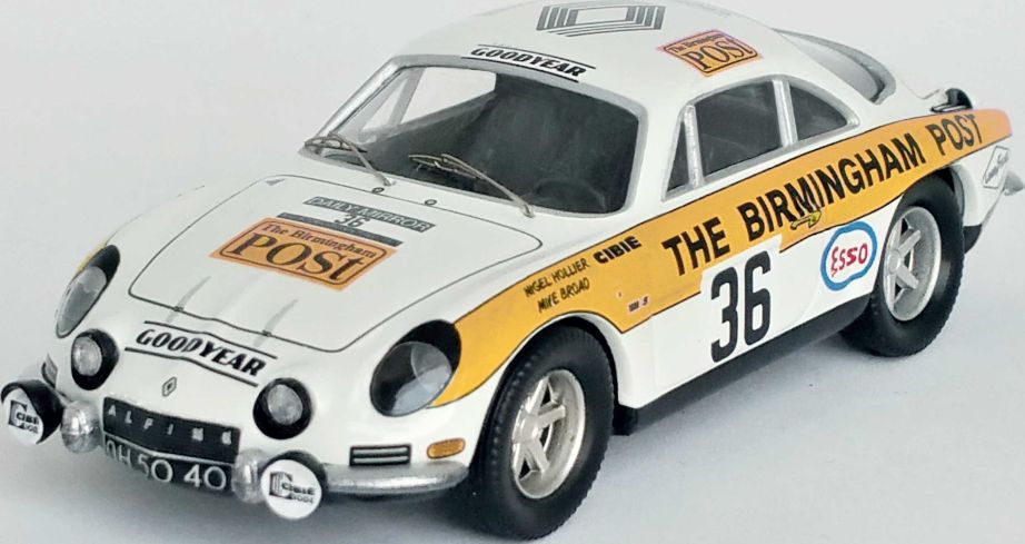 Available To Order – Alpine Renault A110 RAC Rally 1971 Nigel Hollier/Mike Broad 1:43 (TRO RRUK81)