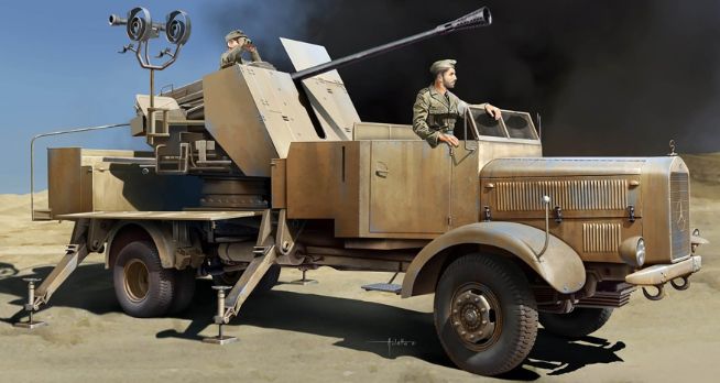 Available to Order – German L4500A, WWII Armoured Gun Truck w/ 5cm FlaK 41 I 1:35 (TRU 09595)