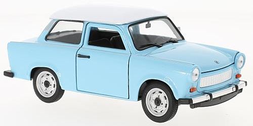 Available to Order – Trabant 601 - Blue/White roof 1:24 (WEL 24037BW)