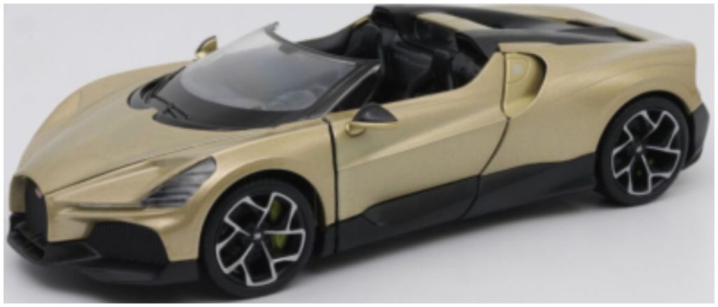 Available To Order – Bugatti W16 Mistral Gold/Black 1:24 Welly Model (WEL 24127GD)