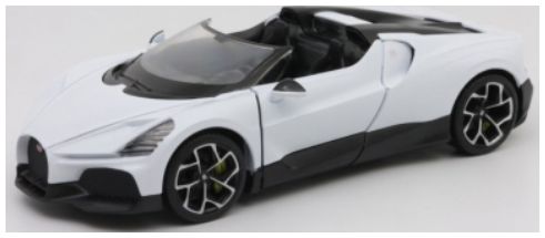 Available To Order – Bugatti W16 Mistral White/Black 1:24 (WEL 24127W)