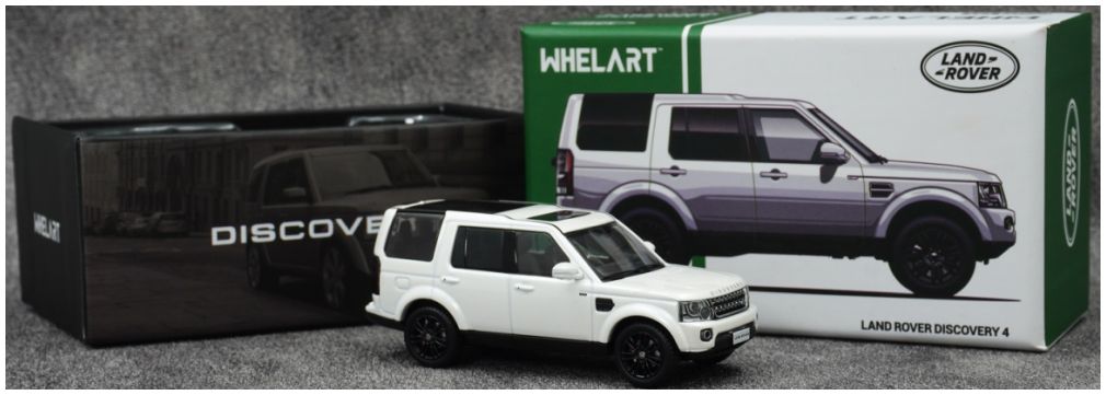 Available to Order – Land Rover Discovery 4 White/Black Wheels 1:64 Whelart Model (WHE 640102)