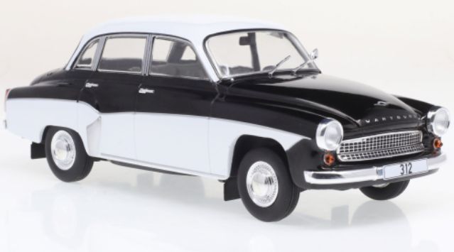 Available to Order – Wartburg 312 Black/White 1974 1:24 (WHI 124096)