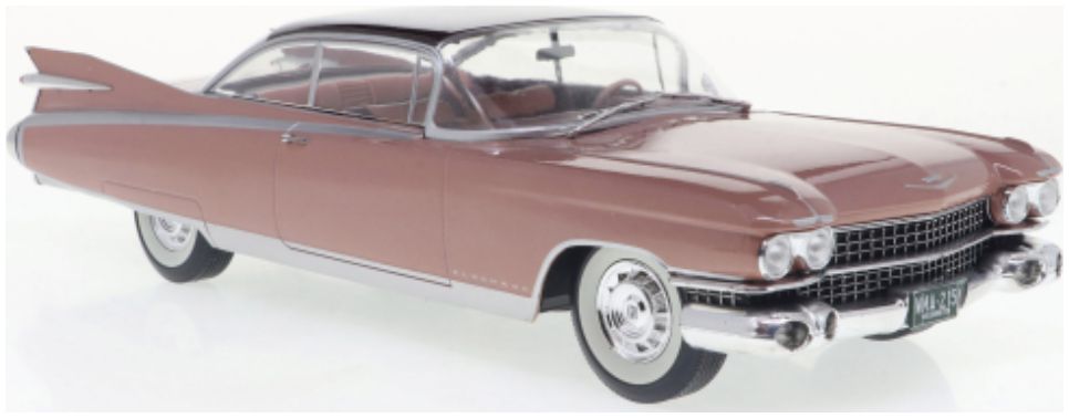 Available To Order – Cadillac Eldorado Seville Dusky Pink Metallic w. Maroon roof 1:24 (WHI 124235)