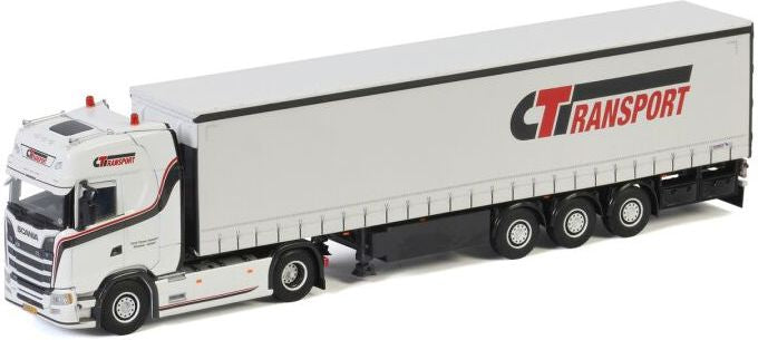 Available to Order – Scania S Highline Cs20h 4x2 Curtainside Trailer 3 Axle 'corne Timmer Transport' 1:50 WSI Models Model (WSI 01-3396)