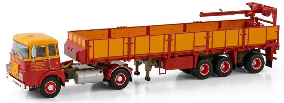 Available To Order – FTF F Series (Old Cab) 4x2 Classic Brick Trailer 3 Axle 'GEBR. Greving' 1:50 (WSI 01-3815)