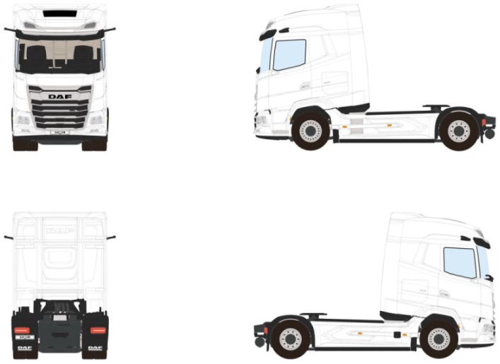 Available To Order – DAF XG MY25 4x2 White Line 1:50 (WSI 03-2065)