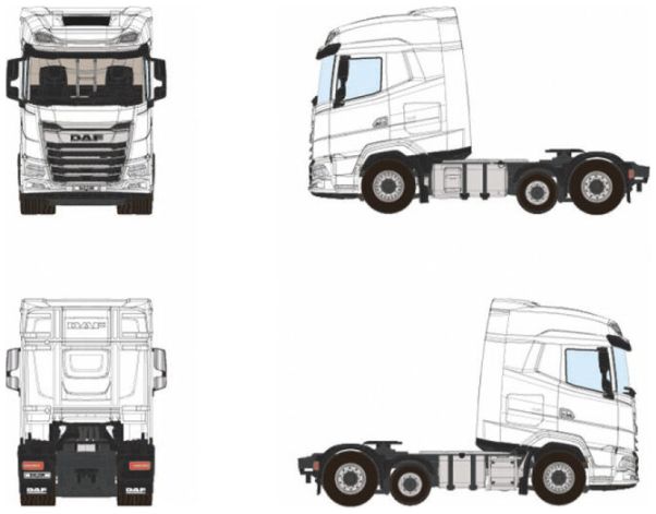 Available To Order – DAF XG MY25 6x2 Midlift Axle White Line 1:50 (WSI 03-2066)