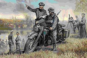 Available To Order – German WWII Single Motorcycle R12 1:35 Zvezda Model (ZVE 3632)