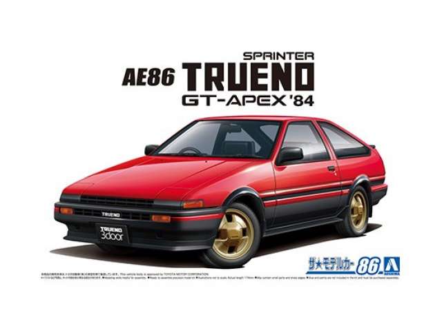 #86 1984 Toyota Levin AE86 (Early), plastic modelkit 1:24 Aoshima Model