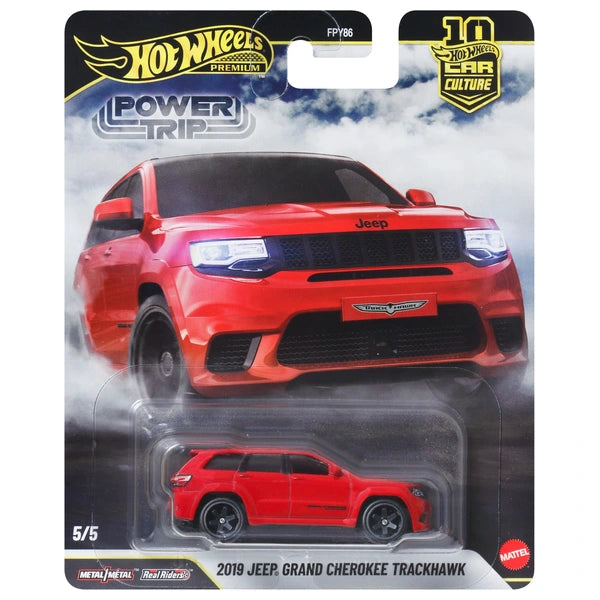 Power Trip 5/5 2019 Jeep Grand Cherokee Trackhawk 1:64 Hot Wheels Model Car (JKF28)
