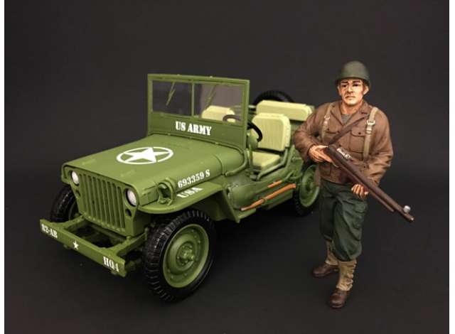 WWII USA Soldier #2 with riffle 1:18 American Diorama Model