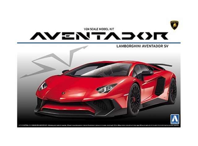 Lamborghini Aventador LP750-4 SV, plastic modelkit 1:24 Aoshima Model