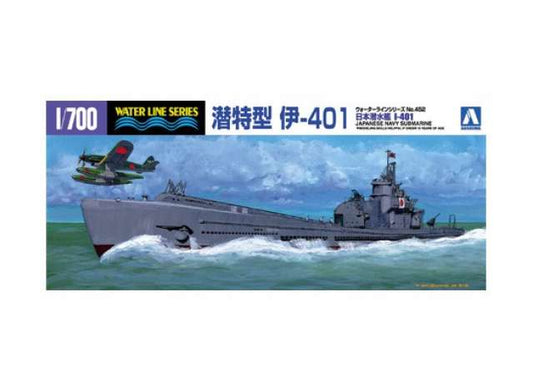 #452 I.J.N. Submarine I-401, plastic modelkit 1:700 Aoshima Model