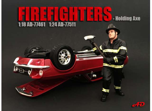 Fire Fighter Figure III *Holding Axe* 1:18 American Diorama Model