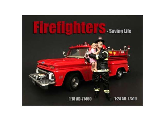 Fire Fighter *Saving Life* 1:24 American Diorama Model