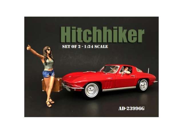 Hitchhiker Set. Set include 1x Driver and 1x Hitchhiking girl. 1:24 American Diorama Model